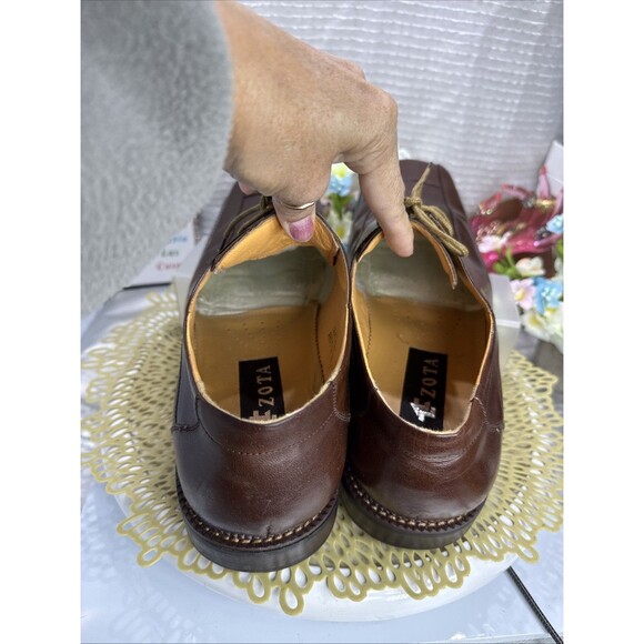 (R2) Zota Vintage Mens’s Brown Lace Up Classic Leather, square toe, Shoes Sz-13 - Picture 5 of 15